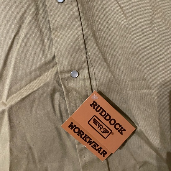 Ruddock Mens Work Shirt Khaki Size Small - Picture 2 of 3